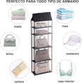 thumbnail image 4 of Organizador de Bolso de Mano con 5 Compartimentos, Organizador para Colgar, Guardar Ropa, Bolsas de Almacenamiento Transparente para Colgar en el, Recámara o Clóset (Gris), 4 of 4