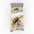 thumbnail image 1 of Ambesonne Compass Bedding Set 3 Pcs, Telescope on Antique Map, Twin XL, Multicolor, 1 of 3