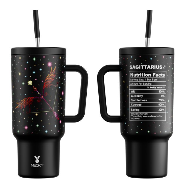 Termo Meoky de Acero Inoxidable de 40 oz con Tapa y Paja - Botella de Agua Aislada sin Fugas, Libre de BPA con Asa para Bebidas Calientes/Frías