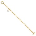 thumbnail image 5 of Auriga Fine Jewelry 14K Yellow Gold Polished FW Cultured Pearl Fancy Link Toggle Bracelet 7.5inch for Women, 5 of 5