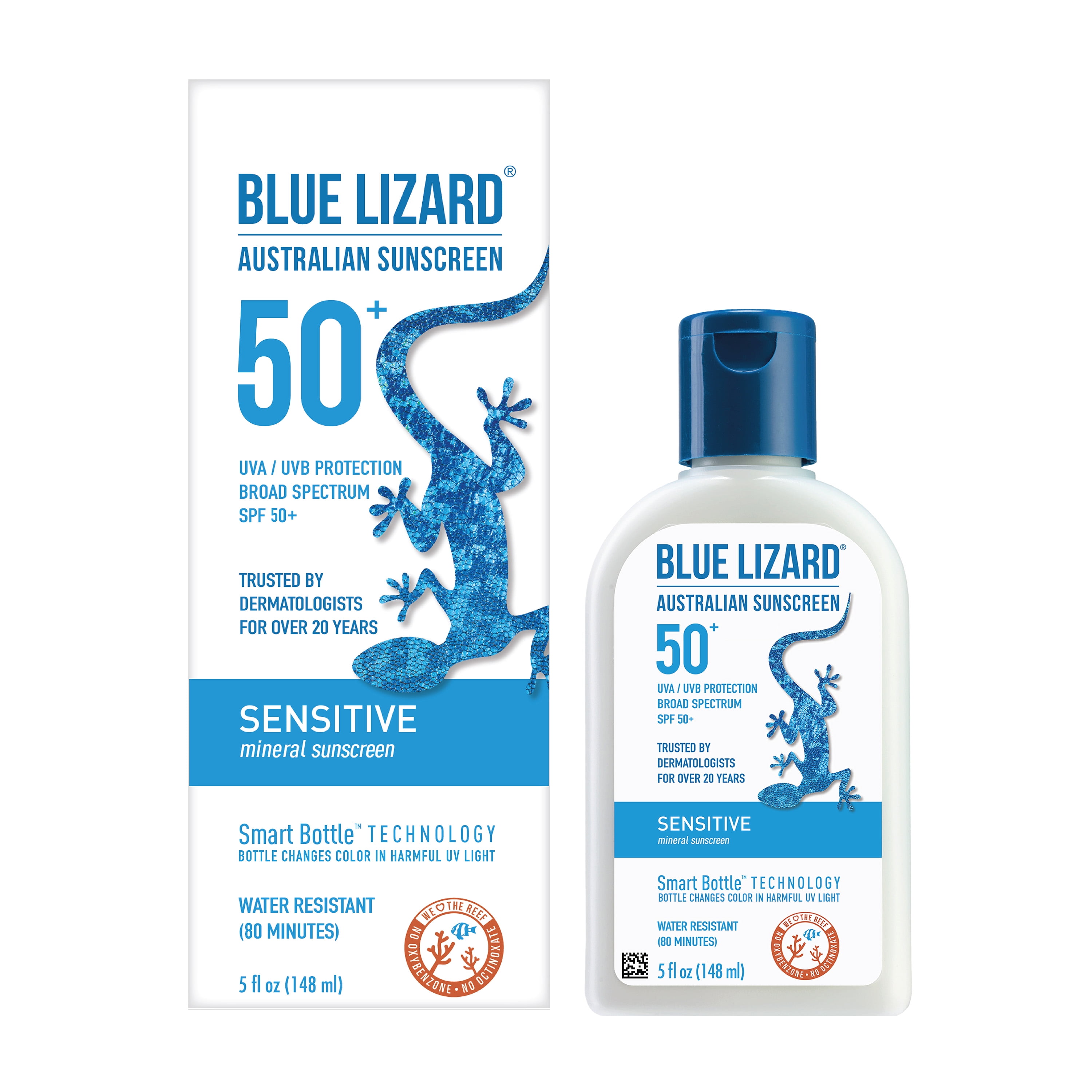 Blue Lizard Sensitive SPF 50 Mineral Sunscreen Lotion, Broad Spectrum, All Ages, 5 fl oz