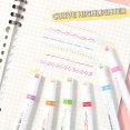 thumbnail image 4 of 6Pcs Highlighters Colorful Curve Pens Set Linear Color Pens 6 Different Curve Shapes 0.5mm Fine Point Quick Dry Curve Highlighter Pen for Writing  Drawing, 4 of 9