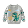 thumbnail image 2 of Esaierr Kids Baby Boys Fall Winter Knitwear Sweater Sweatsuit Tops Dinosaur Sweater Pullover Knit Long Sleeve Crewneck Bottom Jumper Sweater Sweatshirts Tops for 1-7 Years, 2 of 8