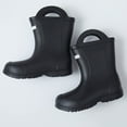 thumbnail image 5 of KPOPLK Rain Boots Kids Waterproof Toddler Boys Girls Lightweight Easy-On Rubber Boots with Handles Cute Outdoor(Black,11.5), 5 of 5