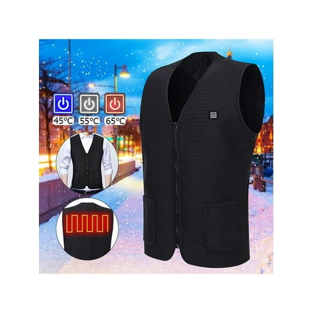 - 5V Mens Electric Sleeveless Vest Heated Cloth Jacket USB Winter Warm Heating Coat