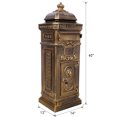 thumbnail image 2 of Large Capacity Outdoor Mailbox, Rainproof Floorstanding Letter Box Statue for Garden, Residential Use, Copper, 2 of 8