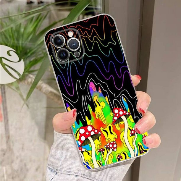 Funda de teléfono de arte psicodélico colorido para iPhone 8, 7, 6, 6S Plus, X, SE, 2020, XR, XS, 14, 11, 12, 13, Mini Pro Max