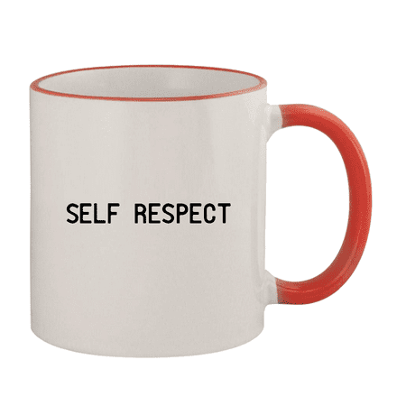

Self Respect - 11oz Colored Handle and Rim Coffee Mug Red