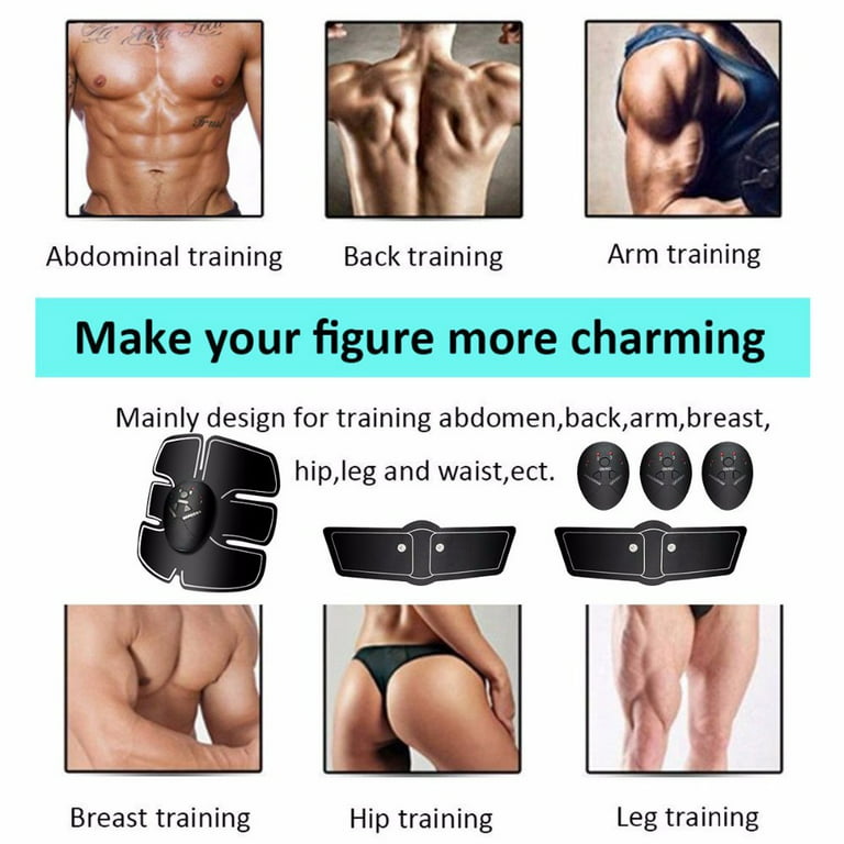 Muscle Toner Ab Trainer Rechargeble Abdominal Toning Belt 10 modes 20  Intensities for Abdomen/Arm/Leg Training Men Women Abs Workout Machine 