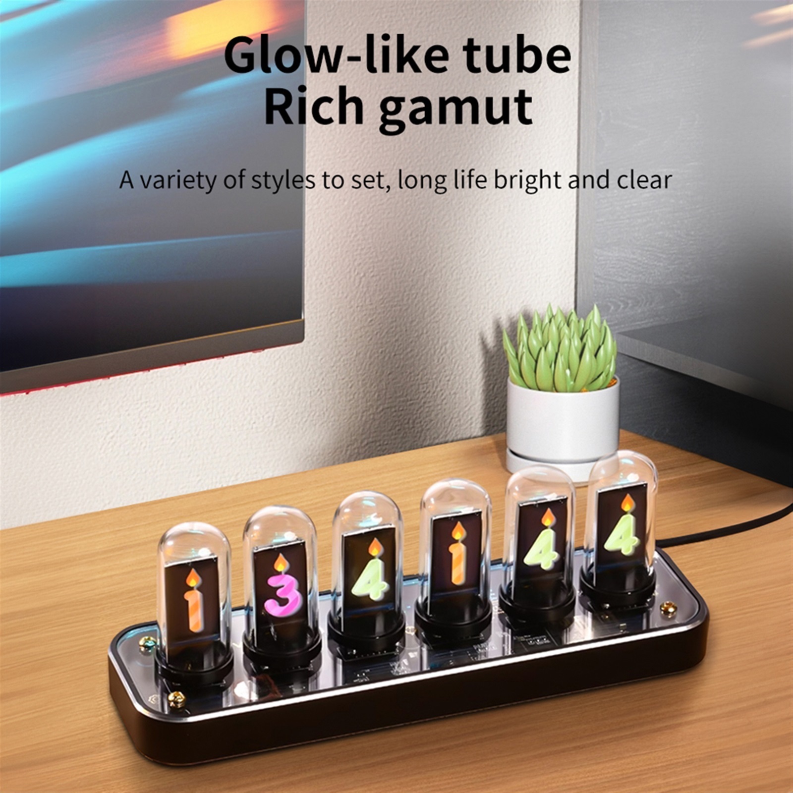 Photo Display Gesture Control Creative Desk Decoration Gifts Tube Clock Kit Digital Calendar Stopwatch Time