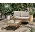 thumbnail image 6 of Bifanuo 3-Piece Wicker Outdoor Sectional Sofa, Patio Furniture Set, with Beige Fluffy Cushions and Coffee Table, 6 of 6