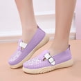 thumbnail image 2 of Women‘s Slip On Walking Shoes Lightweight Comfort with Buckle Breathable Casual Shoes Non-Slip for Garden & Leisure Purple 7.5, 2 of 7