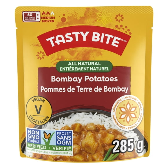 TASTY BITE BOM POT - FRENCH Plat indien de Pommes de terre de Bombay TASTY BITE entièrement naturel (285 g)