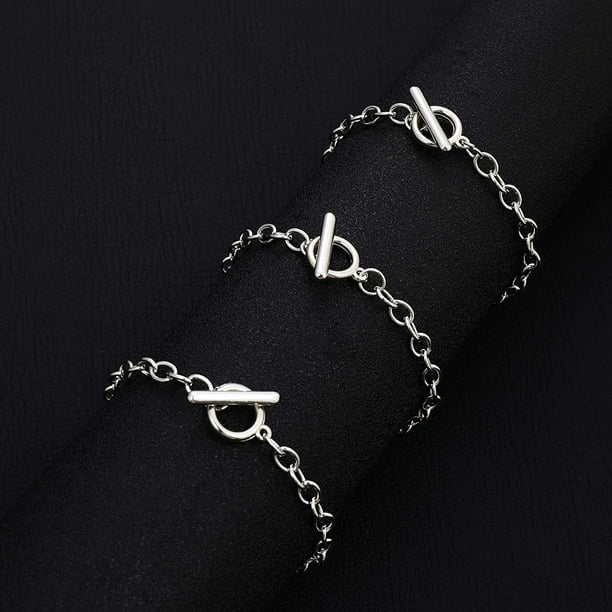 12 Pieces Chain Bracelets Alloy Metal Plated Link Bracelet Chains