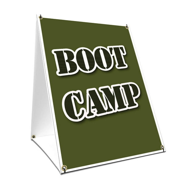 A-frame Sidewalk Boot Camp Sign With Graphics On Each Side | 24" X 36" Print Size