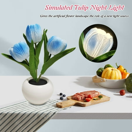 

Xewsqmlo LED Simulation Tulip Night Light Flowers Bonsai Desk Lights Atmosphere Lamps