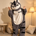 thumbnail image 3 of Funny Cartoon Coral Fleece Women’s Onesie Thickened Lazy Style Hoodless Jumpsuit Sleepwear, Cute Cartoon Style Collar‑Free Women Pajama for Home Rest & Daily Relax, 3 of 5