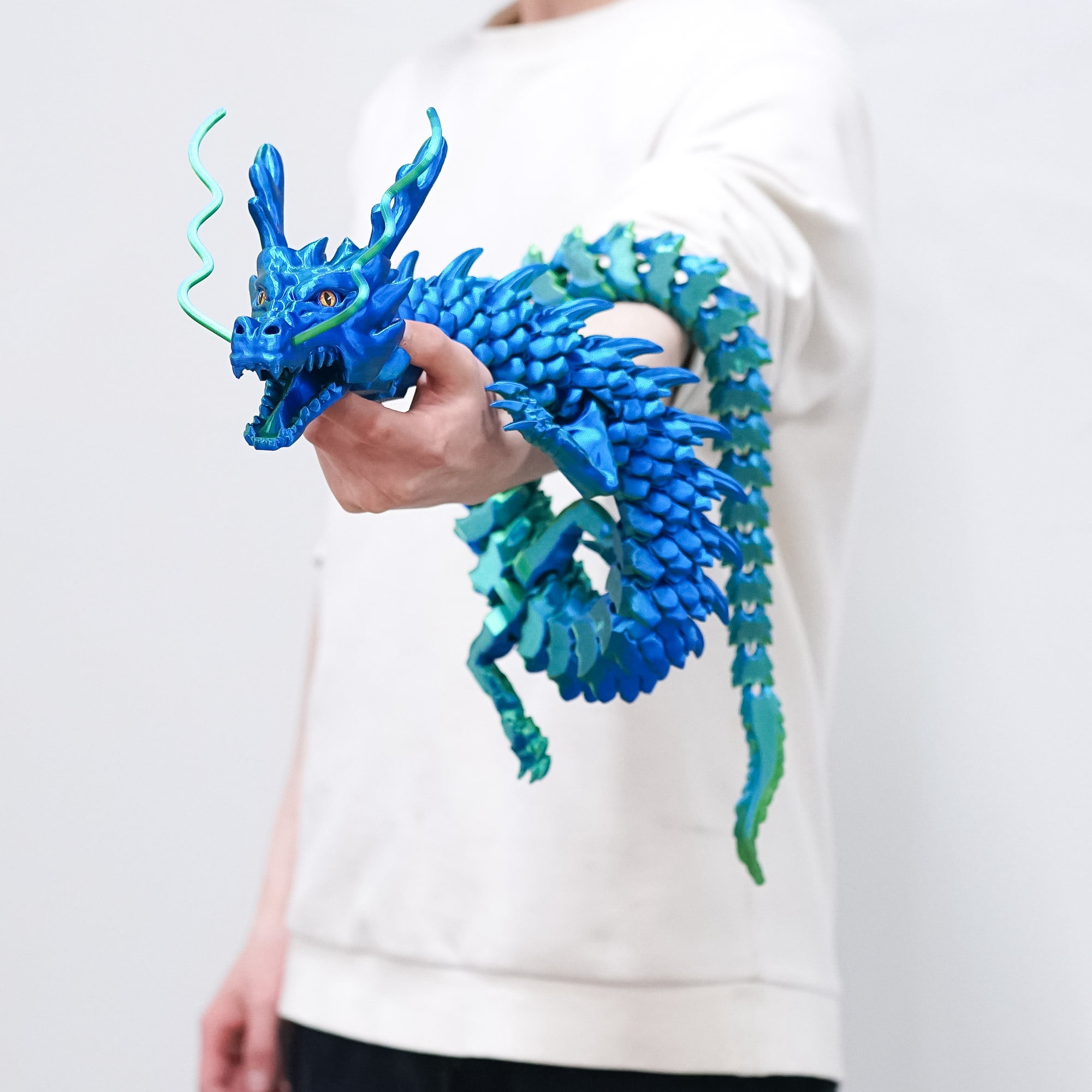 47.3inch Super Large 3D Printed Dragon Models,Flexible Joint Animal lacertid Figurines, 3D Printing Stuff Cheap,Stress Relief, Fidget restlessness, ADHD Toys, Surprise Fantasy Gifts (47.3inch)