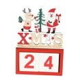 thumbnail image 5 of Christmas Decoration Desk Calendars Decor Wooden Blocks for Holiday Gifts for Kids Adult standing Elk, 5 of 9