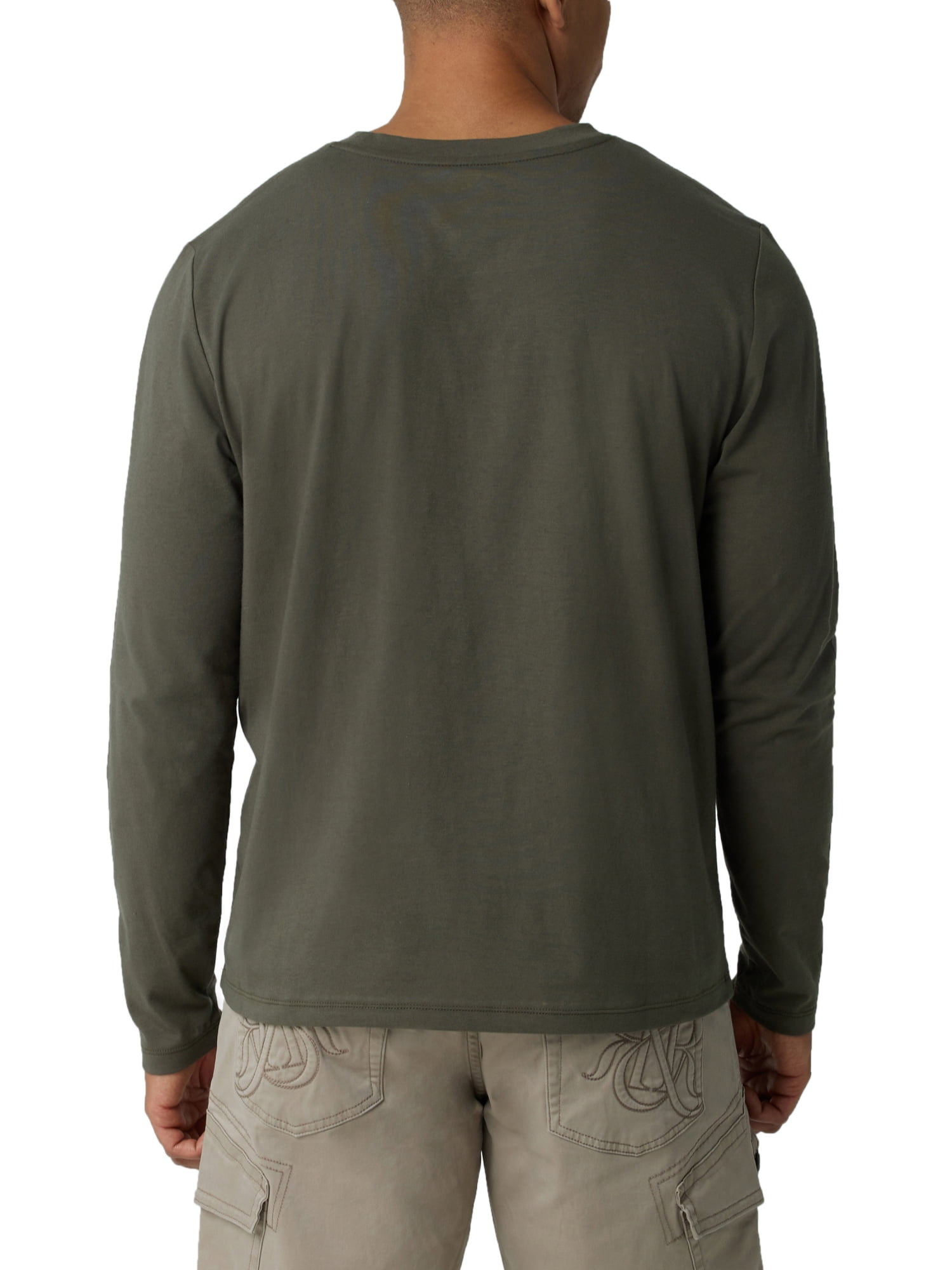 Rock & Republic Men's Long Sleeve Crew Neck Skull Tee