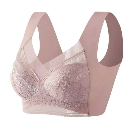 LEEy-World Plus Size Lingerie Woman Sports Bra No Steel Ring Bras Fitness Vest Seamless Hollowing Out Lace Underwear Coffee XXXXL(5L)