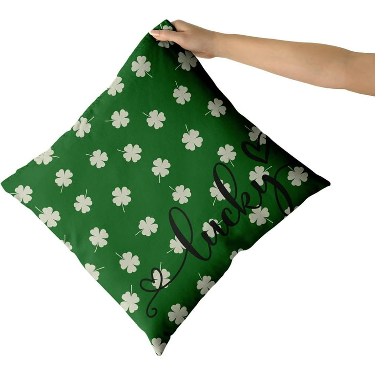 St. Patrick's Day Pillow Covers Set Of 2 – 18x18 Inch Shamrock Linen Covers For Couch, Spring & Holiday Decor 1 thumbnail image