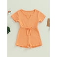 thumbnail image 2 of Bagilaanoe Toddler Baby Girl Jumpsuit Shorts Short Sleeve Romper Overalls 6M 12M 18M 24M 3T 4T Kids Short Pants Summer Outfits, 2 of 9