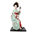thumbnail image 2 of Figura coleccionable de geisha japonesa de 12 pulgadas, muñeca oriental, estatua de niña artesanal Rojo y verde claro, 2 of 9