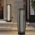 thumbnail image 6 of GRANDPATIO Outdoor Lights Solar Powered Resin Wicker Floor Lamp, for Garden or Porch, Large Fuji 2 PCS,Silver Gray, 6 of 7