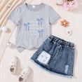 thumbnail image 2 of Rotm Toddler Girl Sets Toddler Baby Girl Summer Clothes Daddys Girl Letter Short Sleeve T Shirt Tops Newborn Rolled Shorts Outfit Set E,3-4 Years, 2 of 4