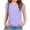 Light Purple, variant on Cap Sleeve Summer Kids Solid Color Casual Shirt Girls Children Crewneck Simple Shirt Tops for 5-14 Years