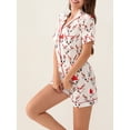 thumbnail image 5 of Christmas Pajama Set for Women Short Sleeve Tops + Elastic Waist Shorts Pjs Loungewear Set Holiday Sleepwear, 5 of 6