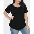 thumbnail image 5 of Scoop Neck Women Pleated Short Sleeve T Shirt Dressy Casual Summer Blouse Top, 5 of 5