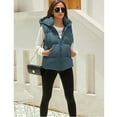 thumbnail image 3 of PUWEI Women's Warm Puffer Vest Sleeveless Full Zip Puffy Jacket Removable Hood with Pockets, 3 of 7