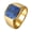 Gold, variant on Lapis Lazuli Signet Ring: Men's Gold Stainless Steel Seal Ring with Natural Stone, Waterproof & Tarnish Resistant Jewelry for Men