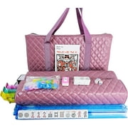 C&H Solutions American Mahjong Set,Mahjong Tiles Set,Pink PU Carrying Bag,166 Premium Tiles,4 All-in-One Rack/Pushers,Western Mahjong with English Manual(Ma Jong,Mah-Jongg, Majiang)