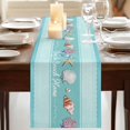 thumbnail image 3 of Table Runners 108 Inches Long Dress Scarves, Teal Summer Coastal Farmhouse Coffee/Dining/Kitchen Table Runner for Living Room, Modern Ocean Waves Starfish Shell 13x108 Inch, 3 of 9
