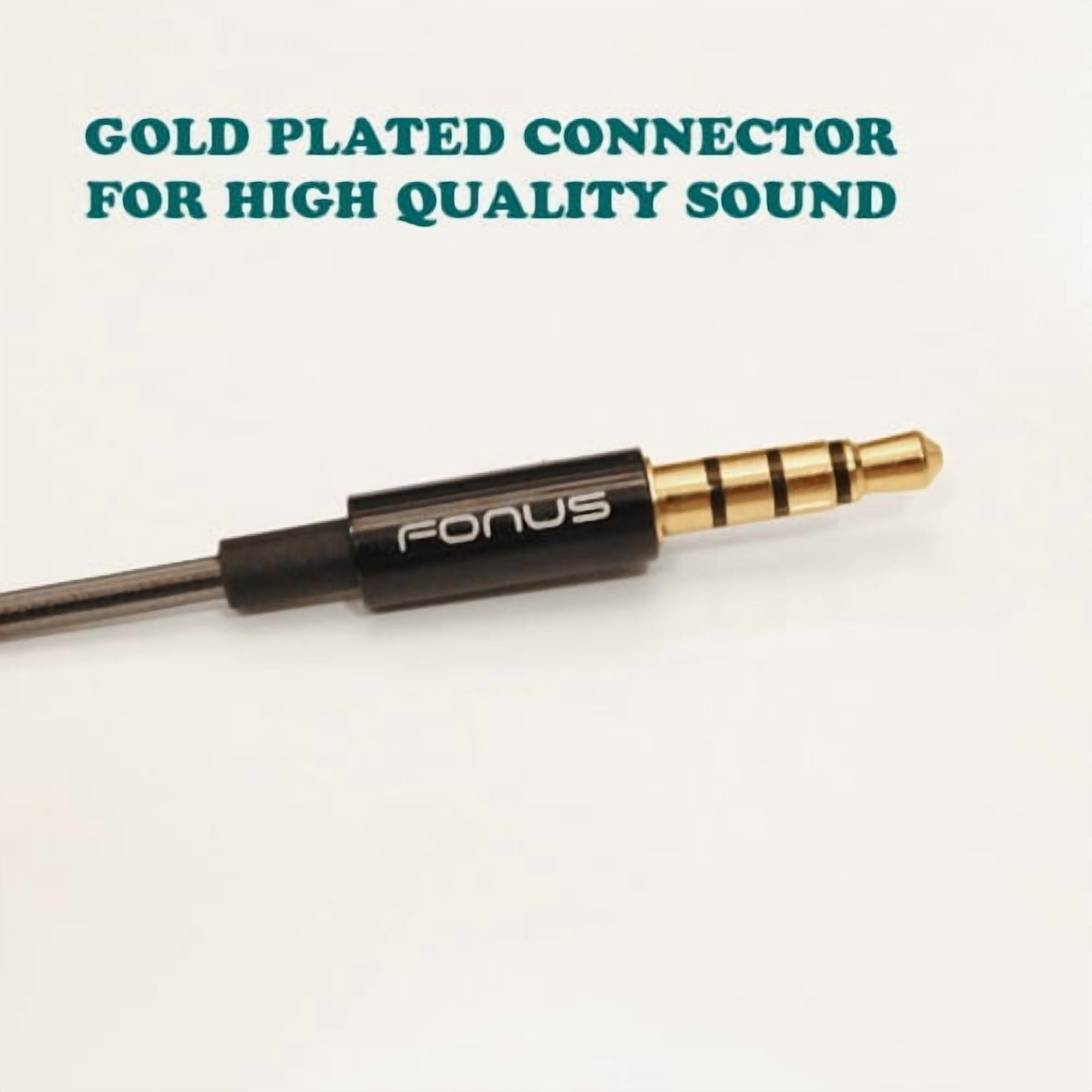 Wired Earphones for Motorola Moto Tab G62/Tab G70 - Hi-Fi Sound Headphones Handsfree Mic Headset Metal Earbuds In-ear Earpieces Microphone