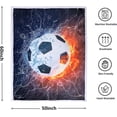 thumbnail image 4 of Soccer Blanket Sports Ball Throw Blanket Blue Flame Teens'' Soccer Fans Soft Cozy Football Blanket for Boys Men Sofa Travel Living Room Bedroom (50"X60", Soccer), 4 of 6