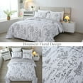 thumbnail image 5 of URBONUR White Full Size Floral Comforter Set 5 Pieces Print Botanical Bed in A Bag Printed Branches Bedding Sets Soft Reversible Bed Sets for Women Men, 5 of 7
