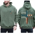 thumbnail image 3 of Stand For The Flag Kneel For The Cross Double-Sided Unisex Pullover Hoodie , Patriotic Christian Graphic Hooded Sweatshirt for Men and Women, Casual Daily Wear, Sizes S–5XL, 3 of 7