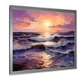 thumbnail image 2 of Designart "Sunset Embrace in Yellow and Purple Oceans IV" Coastal Framed Wall Art Decor - Coastal Purple Coastal Sunset Bedroom Framed Canvas Wall Art, 2 of 6