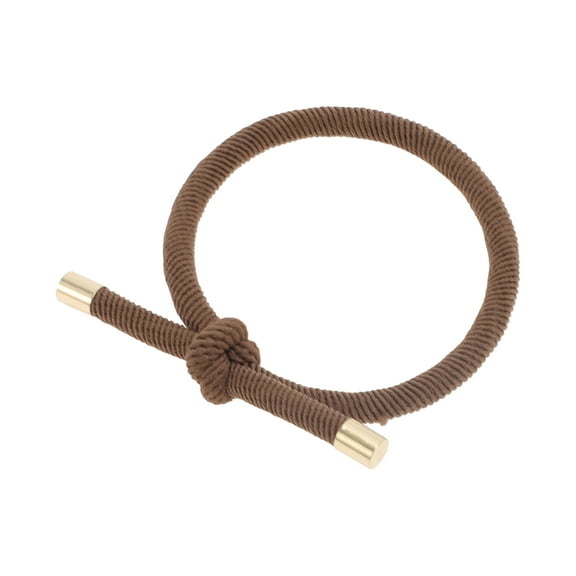 Unique Bargains 1 Pc Classic Knotted Style Hair Rope Hair Scrunchies Coffee Color