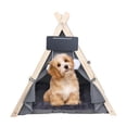 thumbnail image 1 of Tienda tipi para mascotas Yinane Cama para gatos con cojín Lavable Casa para perros Portátil Transpirable Gris, 1 of 8