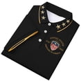 thumbnail image 2 of Domuza Men's Fourth Of July Shirts American Flag Print Button-Up Casual Collared Short Sleeve Tshirts Summer 2026 Trendy Comfort Blouses Hawaiian Black 2XL, 2 of 3