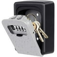 thumbnail image 1 of QJUHUNG Key Lock Box -  4 Digits Combination Key Storage Weatherproof Wall Mount Key Safe  Hide a Key Outside with Resettable Code  Multiple Key Capacity and Mounting Kit(Black), 1 of 1