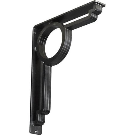 

2 x 12 x 15 in. Maria Wrought Iron Bracket - Triple Center Brace Powder Coated Black