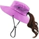 thumbnail image 1 of Sombrero de sol con cola de caballo para mujer, protección UV, plegable, de malla, ala ancha, para pesca en la playa$Sombreros de sol con ala ancha con protección UV para mujer, gorra con, 1 of 7