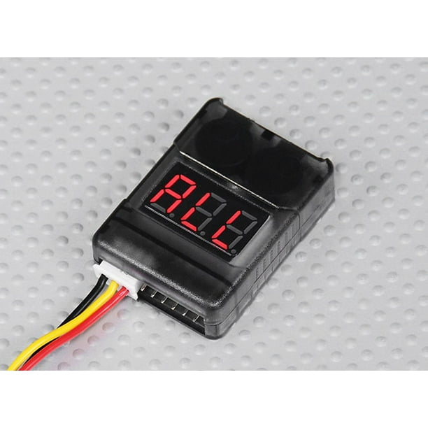 HobbyFlip LiPo Battery Low Voltage Alarm Buzzer Tester Checker 1S8S Compatible with RC Aircraft
