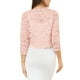 thumbnail image 3 of Inspire Chic Cárdigan de Encaje Floral para Mujeres con Mangas 3/4, Top Transparente, Rosa Grisáceo Claro, Talla M, 3 of 7